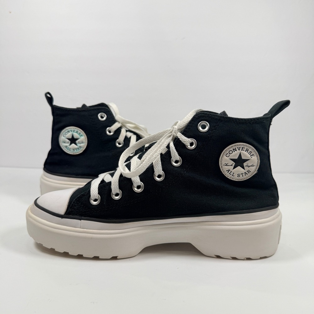 Converse Womens 6 Chuck Taylor All Star Lugged 2.0 High Top Black Sneakers Zip